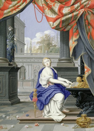 St Cecilia seated playing an Organ by Johann Ziegler